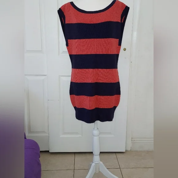 strapless open back dress Brown/Blue Striped Dress – ShopRyann main image 0
